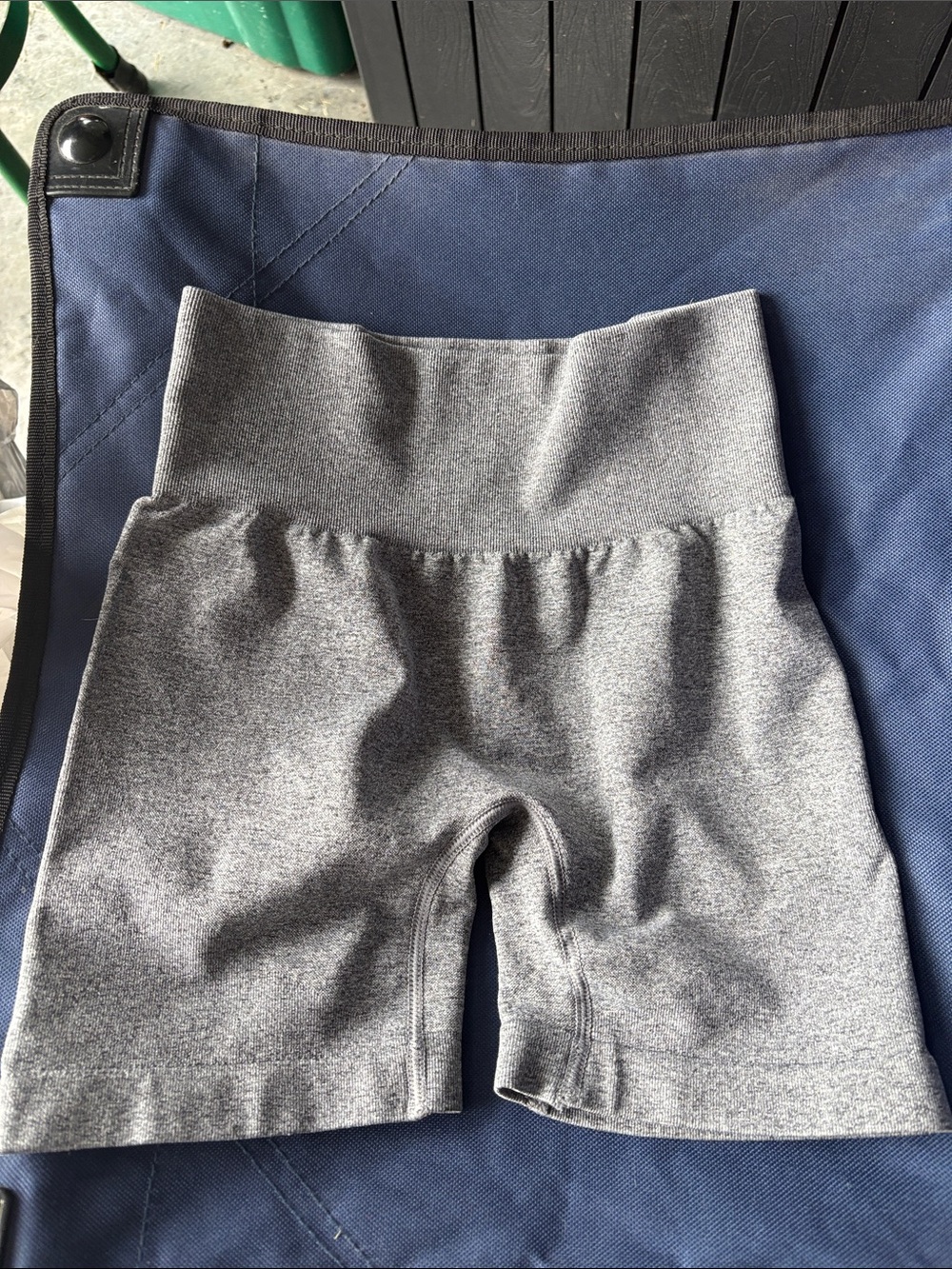 High-Waist Grey Athletic Biker Shorts
